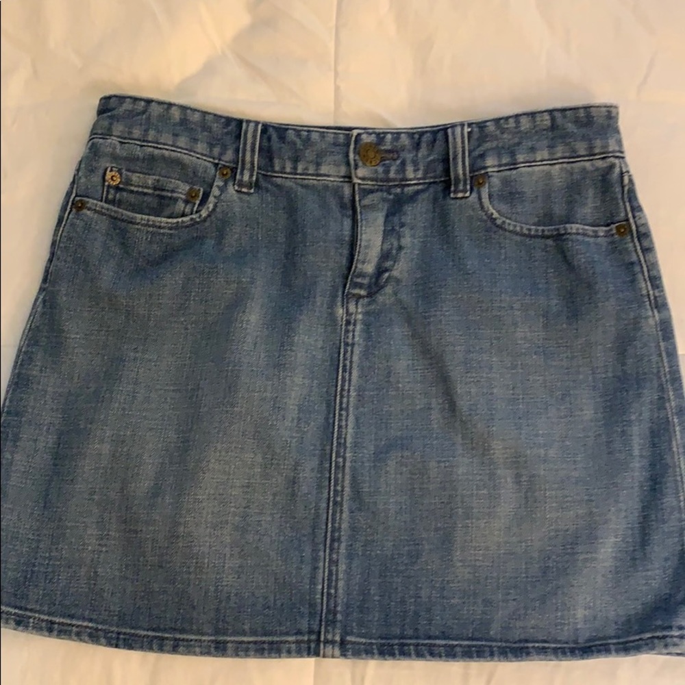 J Crew denim mini skirt